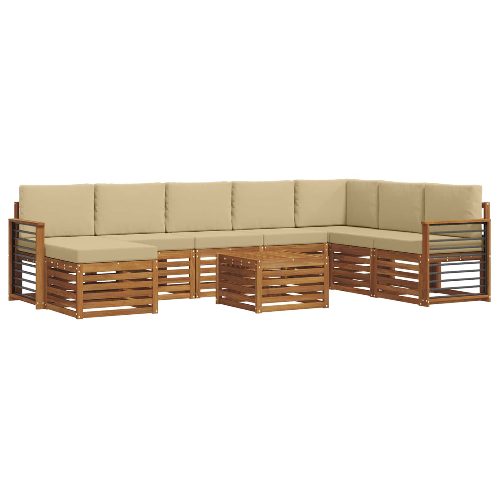Set vanjskih sofa 9 kom. Prirodna i bež