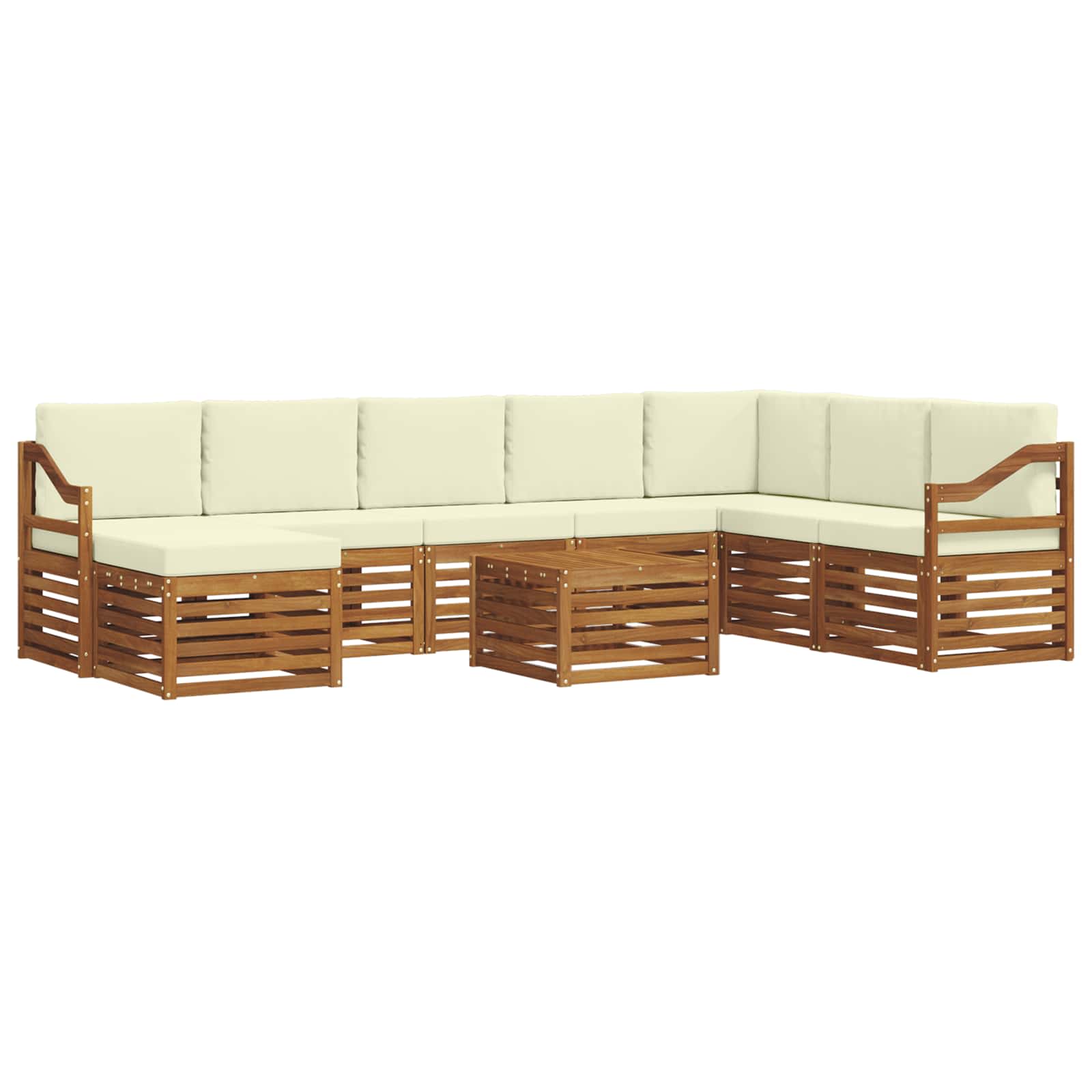 Set vanjskih sofa 9 kom. Prirodna i krem