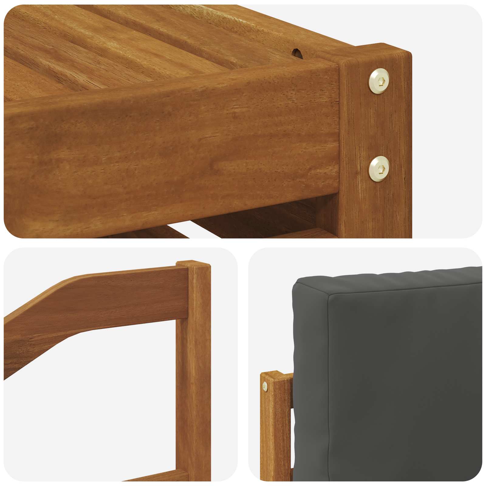 Set vanjskih sofa 9 pcs Prirodna i antracit Čvrsto drvo akacije