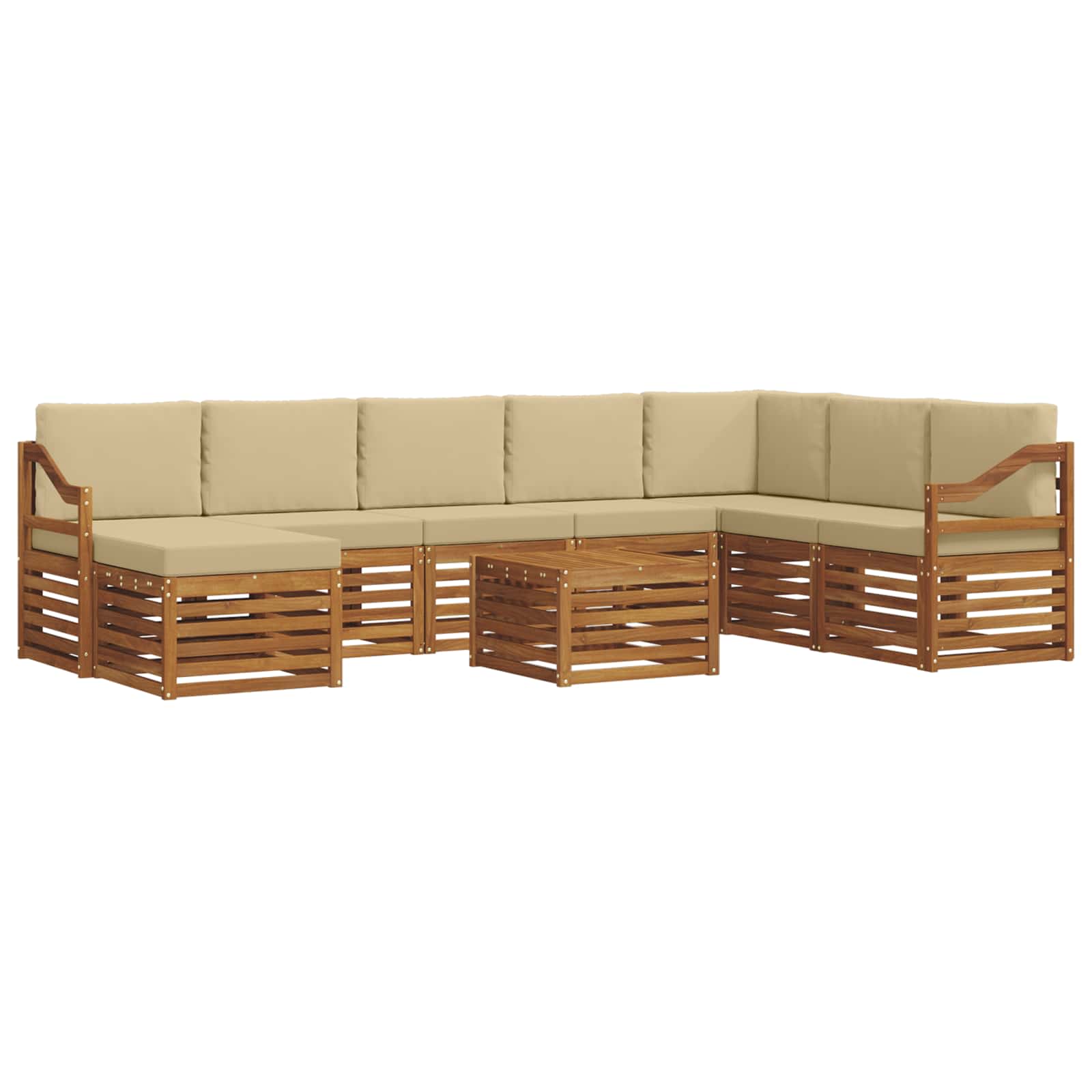 Set vanjskih sofa 9 kom. Prirodna i bež