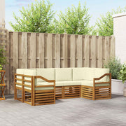 Set vanjskih sofa 6 kom. Prirodna i krem Smeđa 245 x 126,5 x 73 cm