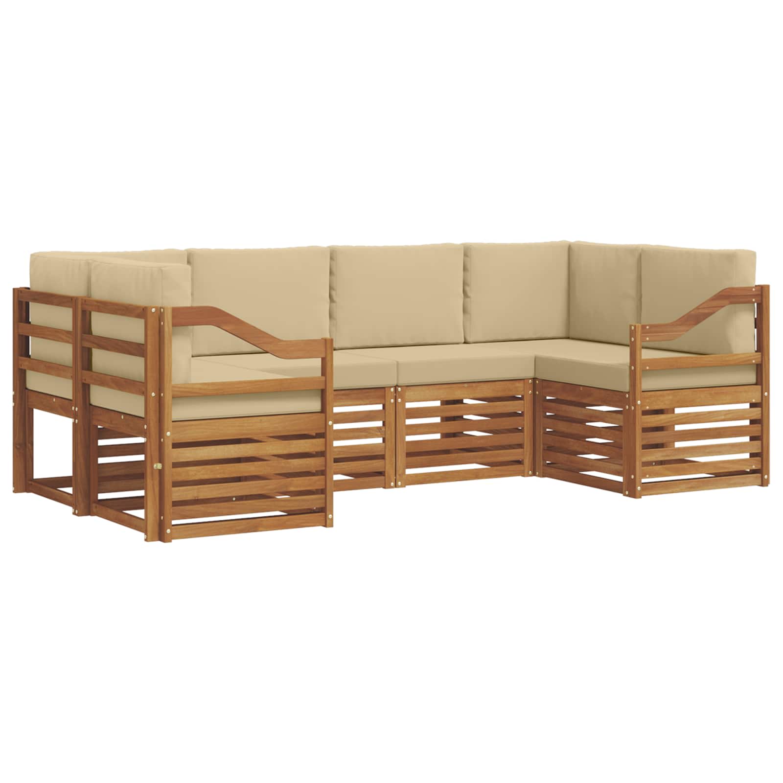 Sekcijska garnitura s jastukom 6 pcs Prirodna