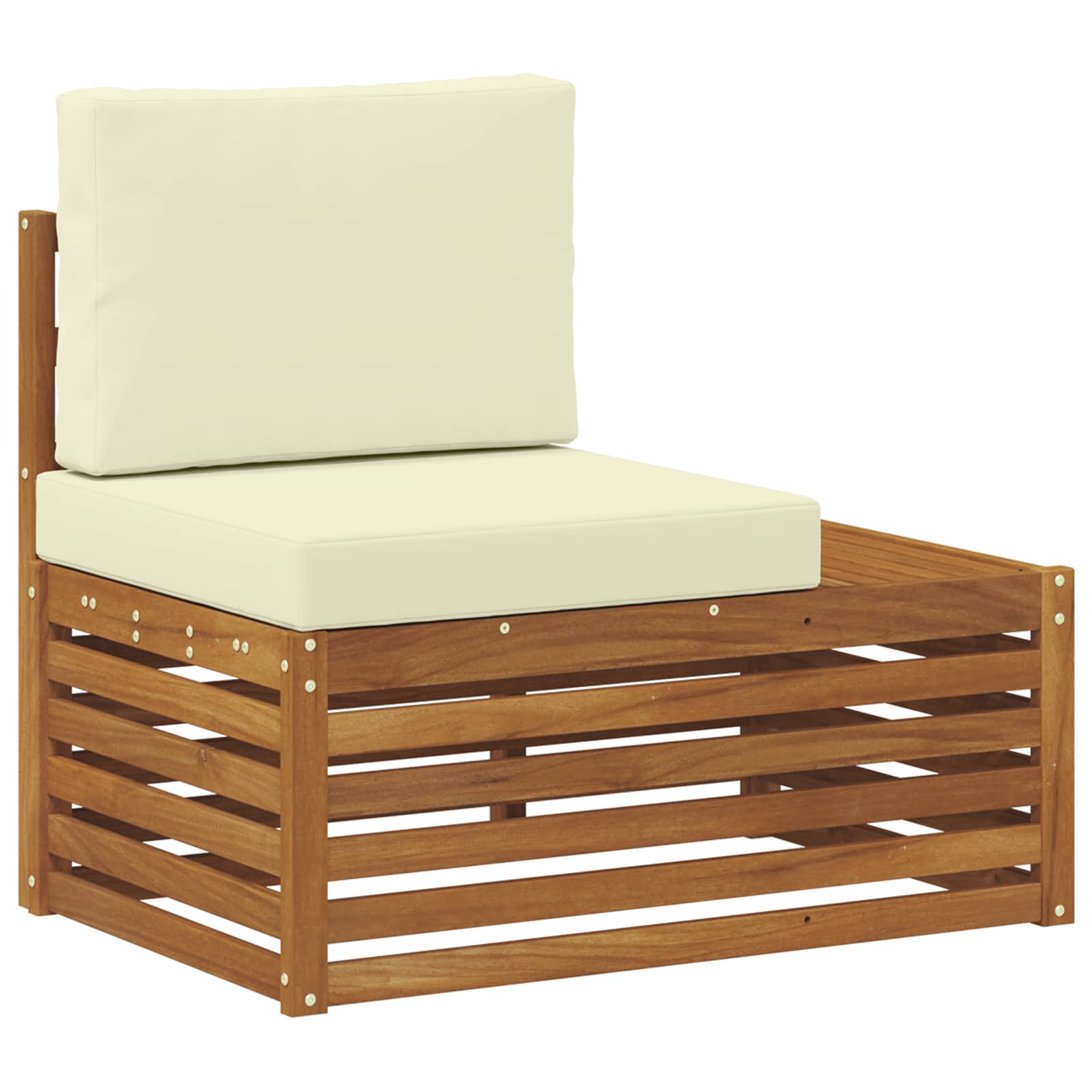 Set vanjskih sofa s jastukom Prirodna i krem 59 x 59 x 37 cm