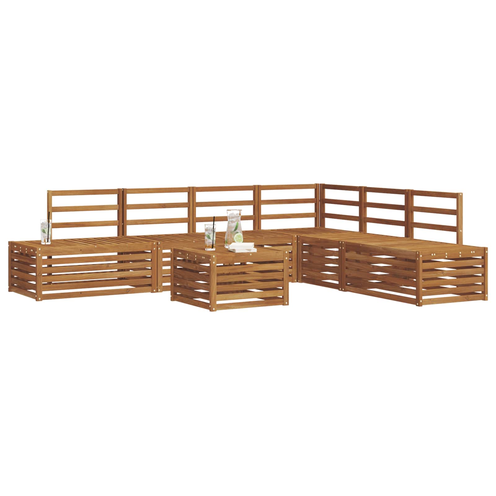 Set vanjskih sofa 7 Komad Prirodna Čvrsto drvo akacije