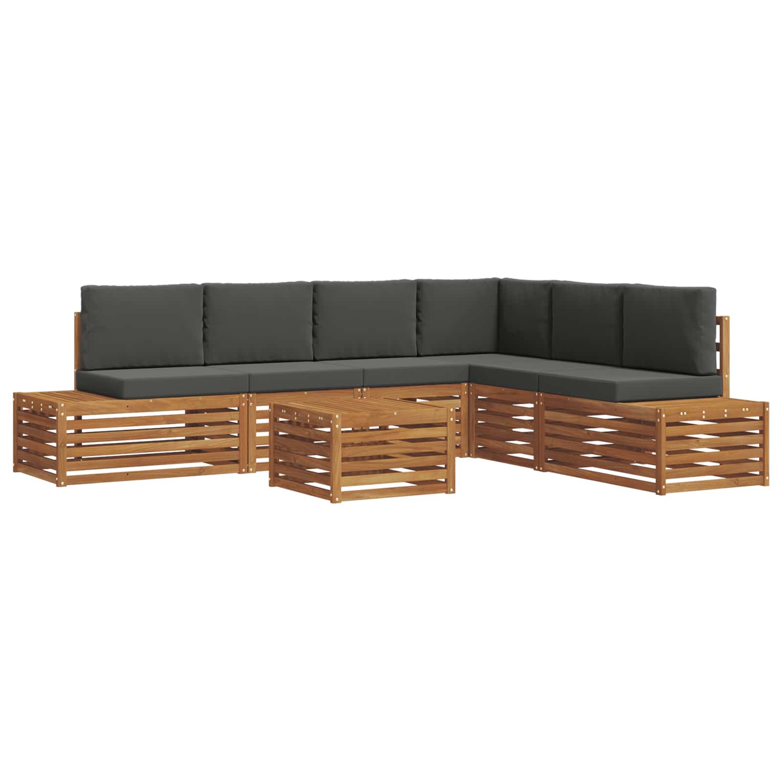 Set vanjskih sofa s jastukom 7 Komad Prirodna i antracit