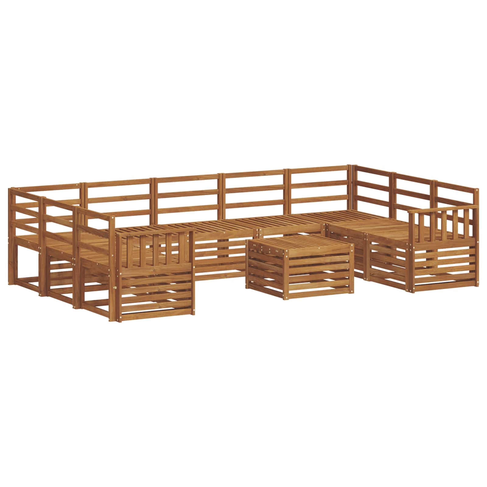 Setovi sofa 10 pcs Prirodna Čvrsto drvo akacije