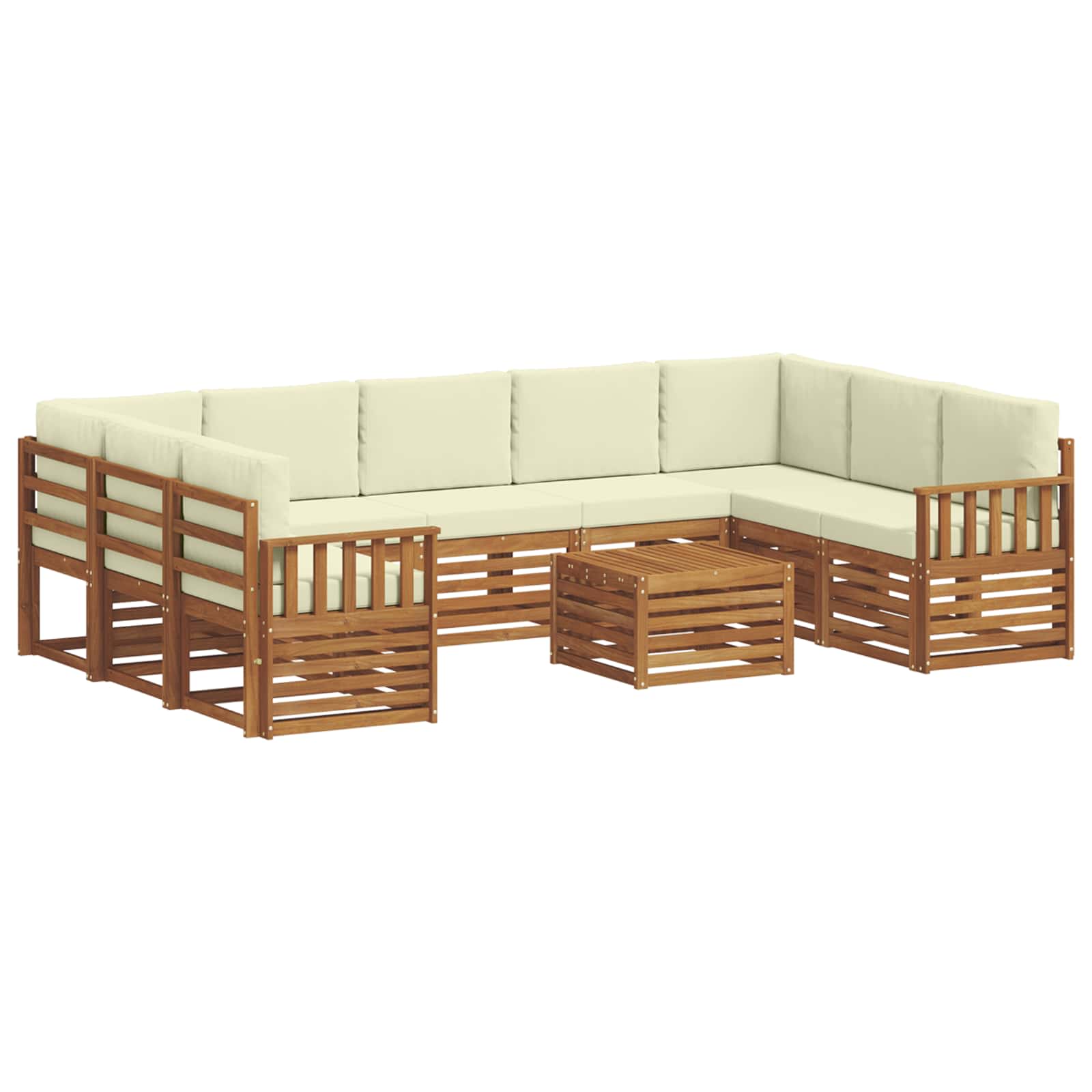 Set vanjskih sofa 10 kom. Prirodna i krem
