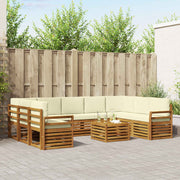Set vanjskih sofa 10 kom. Prirodna i krem