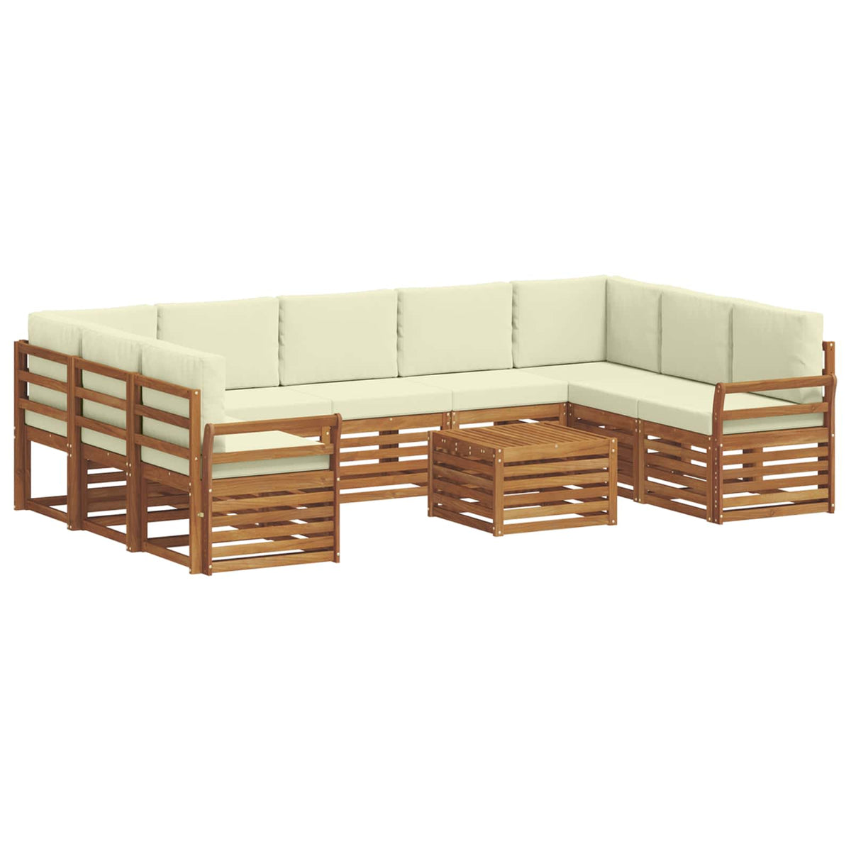 Set vanjskih sofa 10 kom. Prirodna i krem