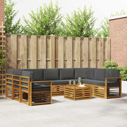 Set vanjskih sofa 10 kom. Prirodna i antracit