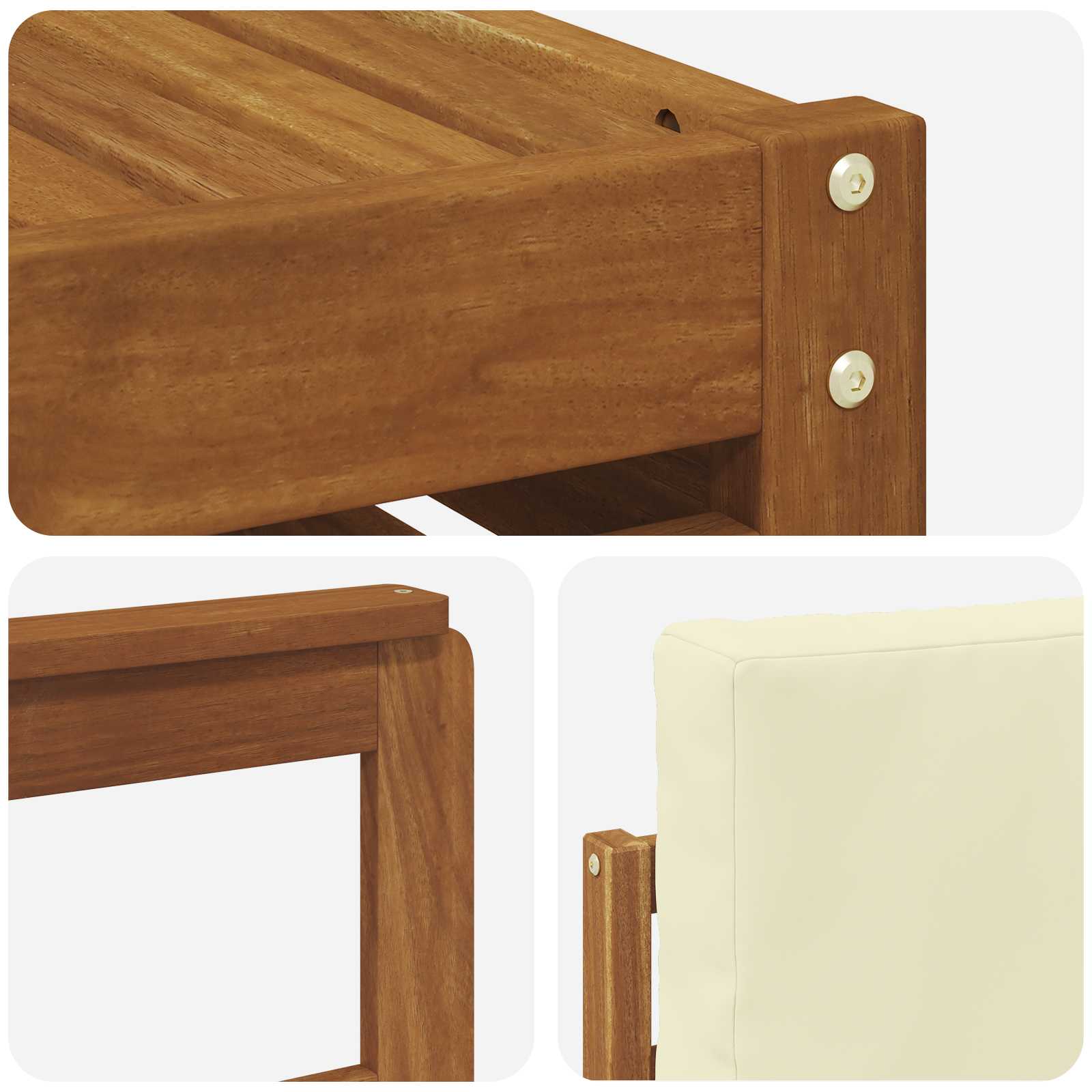 Set vanjskih sofa 11 pcs Prirodna i krem Čvrsto drvo akacije