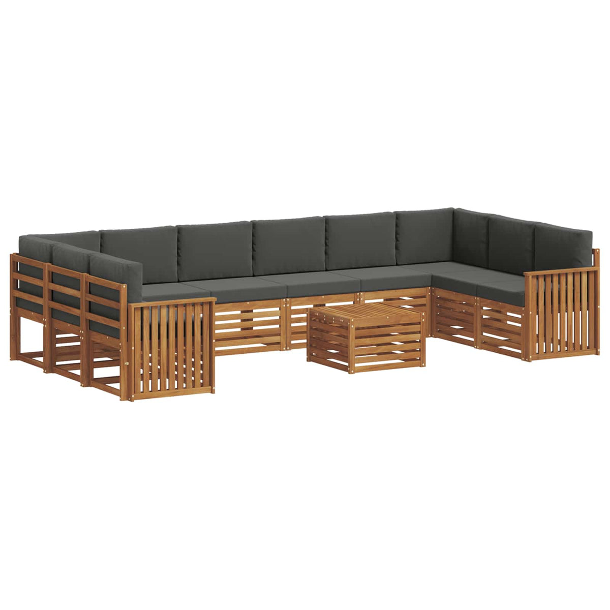Set vanjskih sofa 11 kom. Prirodna i antracit