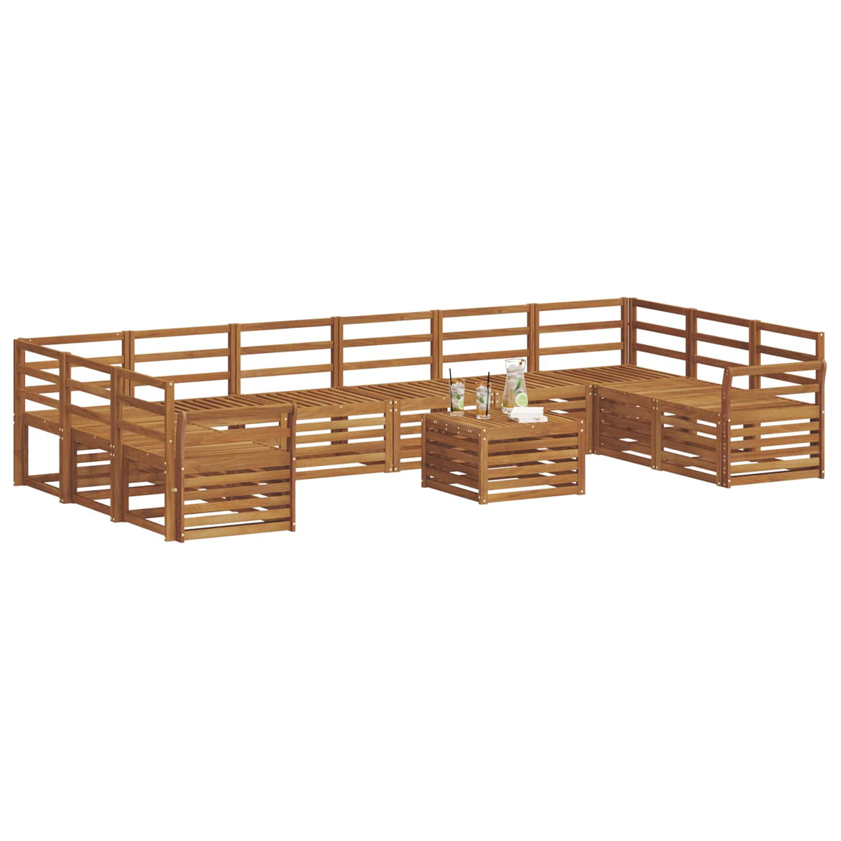 Set vanjskih sofa 11 kom. Prirodna