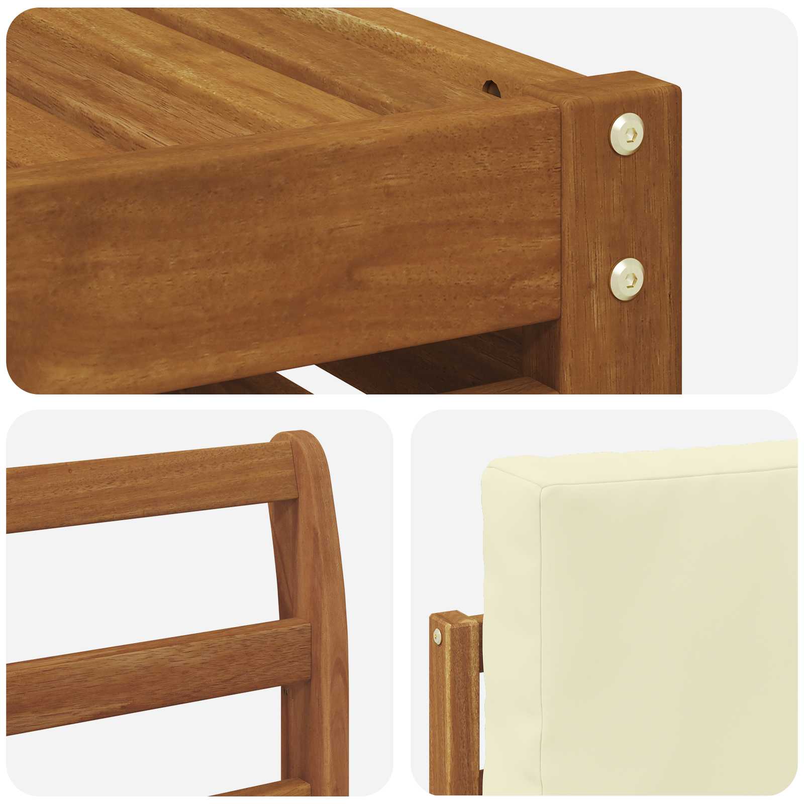 Set vanjskih sofa 11 pcs Prirodna i krem Čvrsto drvo akacije