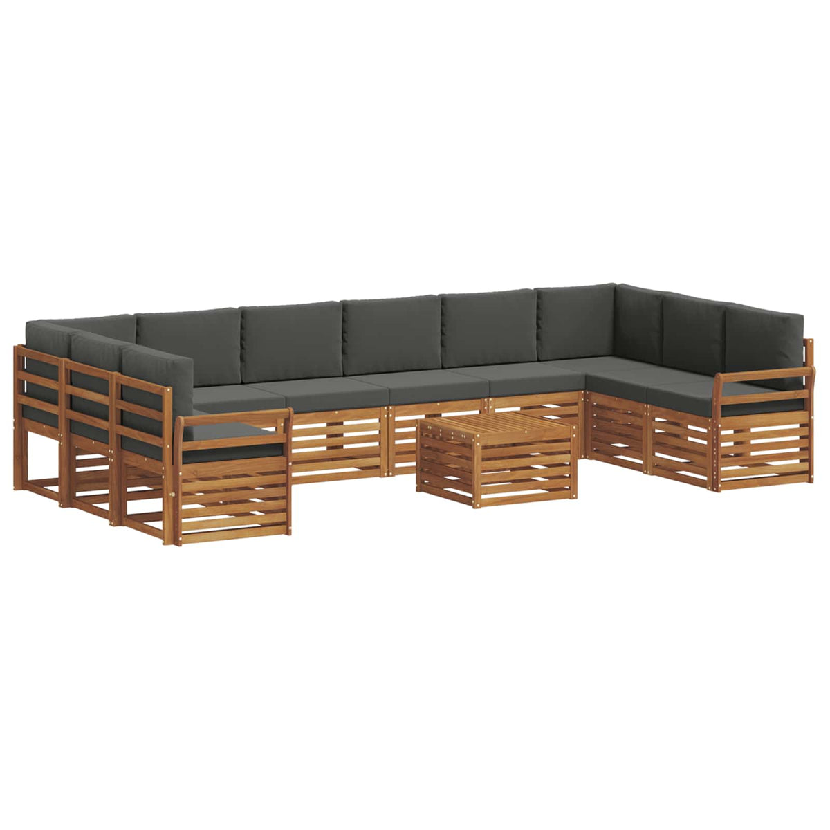 Set vanjskih sofa 11 kom. Prirodna i antracit