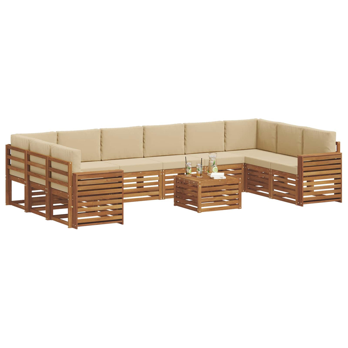 Set vanjskih sofa 11 kom. Prirodna i bež