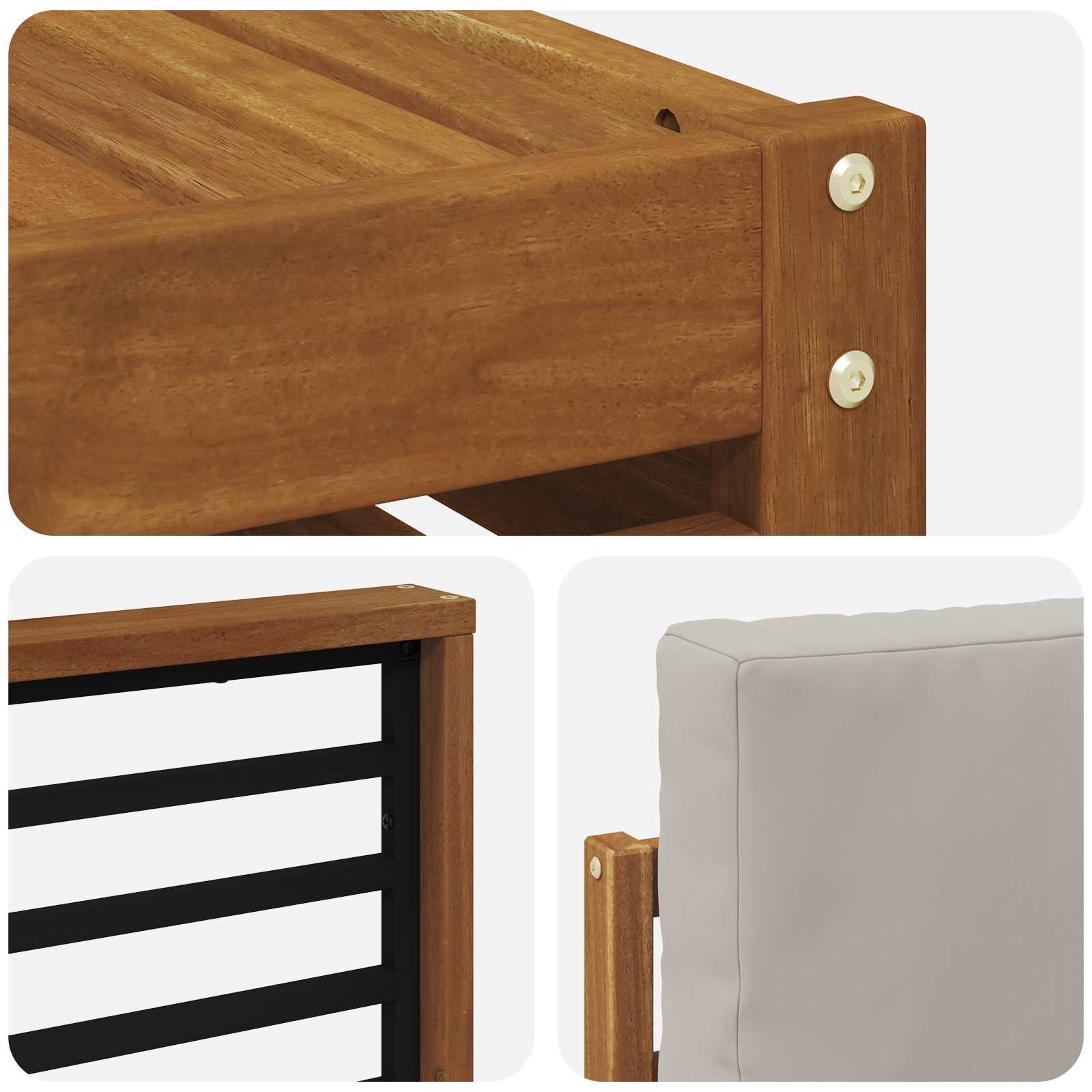 Set vanjskih sofa 11 kom. Prirodna i svijetlo siva