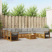 Set vanjskih sofa 11 kom. Prirodna i svijetlo siva