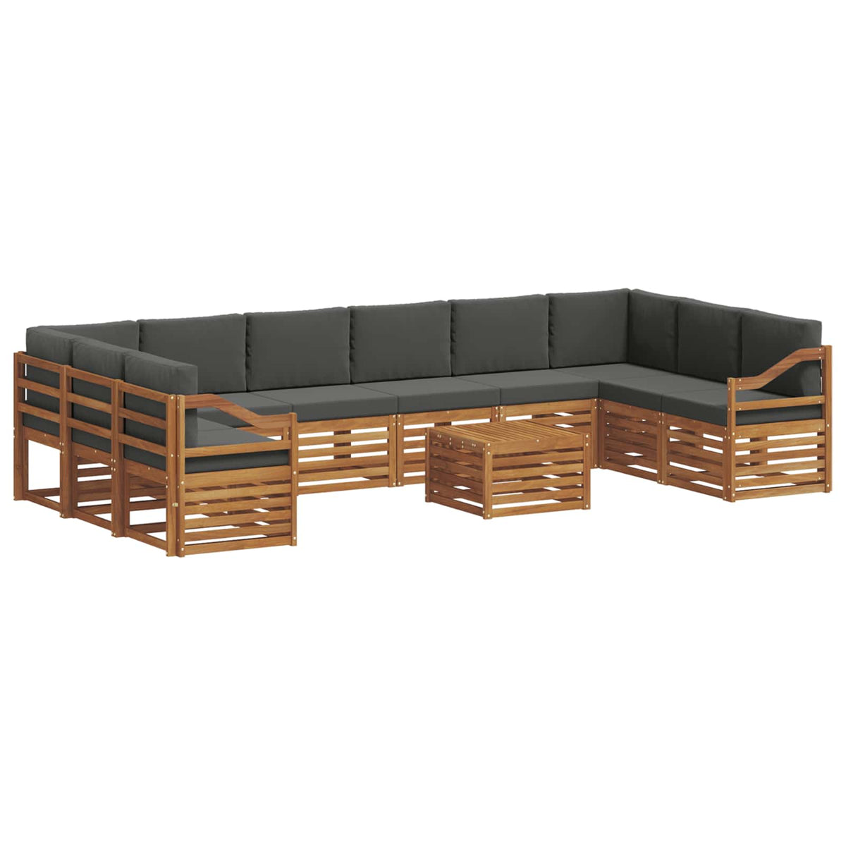 Set vanjskih sofa 11 kom. Prirodna i antracit