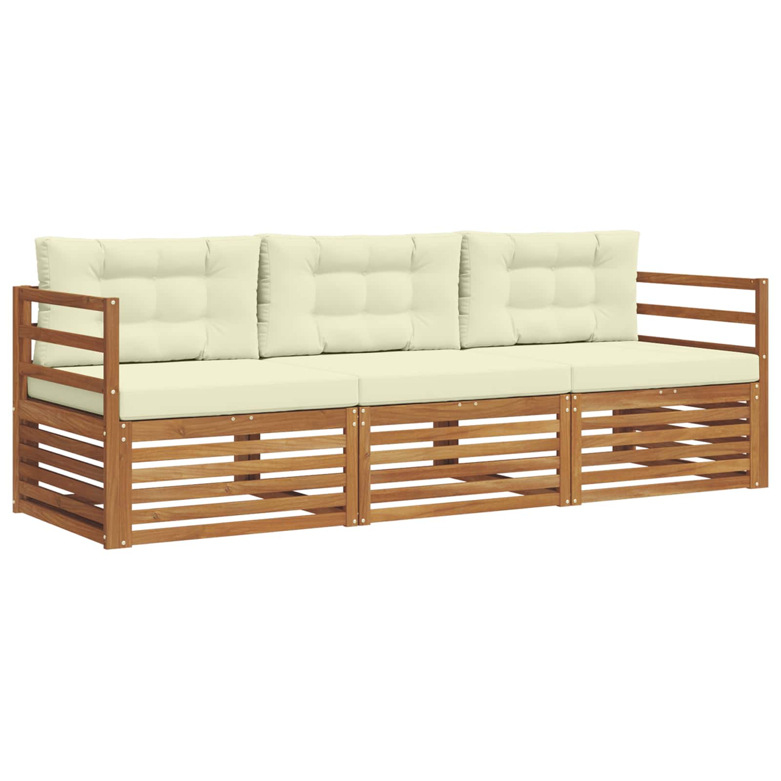 Set vanjskih sofa s jastukom 3 pcs Prirodna i krem