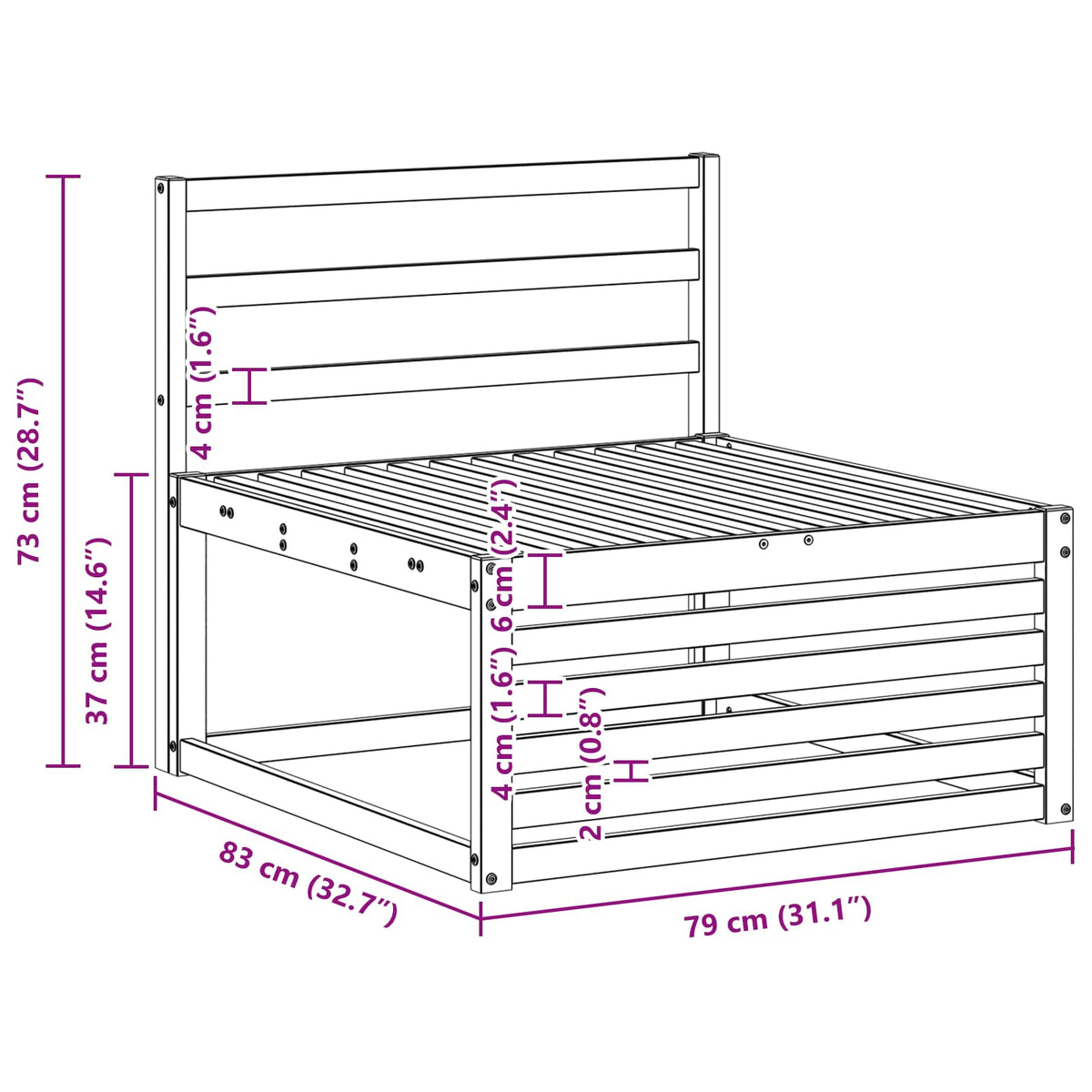Set vanjskih sofa 3 kom. Prirodna Čvrsto drvo akacije