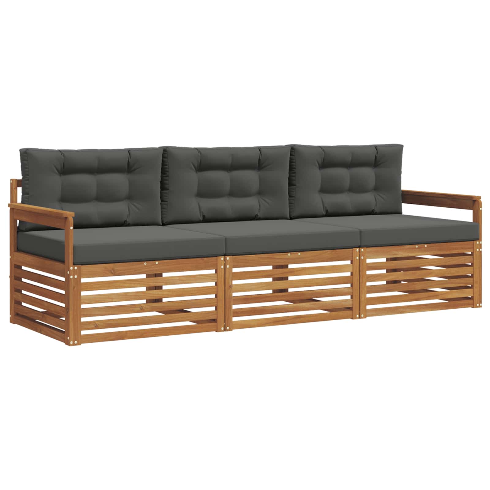 Set vanjskih sofa s jastukom 3 pcs Prirodna i antracit
