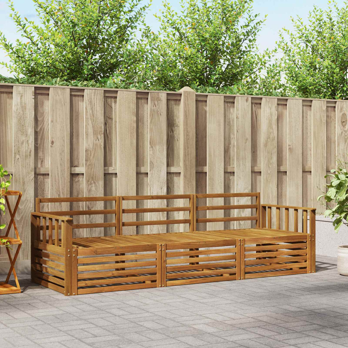 Set vanjskih sofa 3 kom. Prirodna Čvrsto drvo akacije
