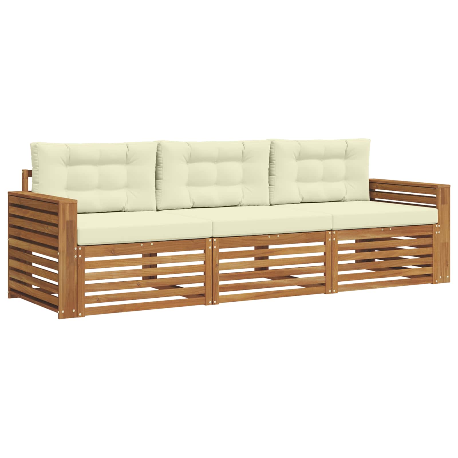 Set vanjskih sofa s jastukom 3 pcs Prirodna i krem