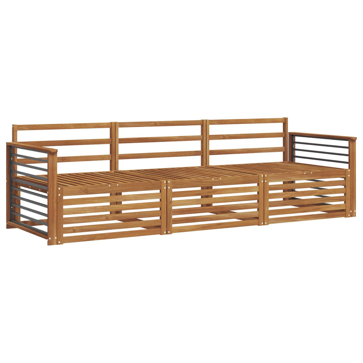 Set vanjskih sofa 3 kom. Prirodna Čvrsto drvo akacije