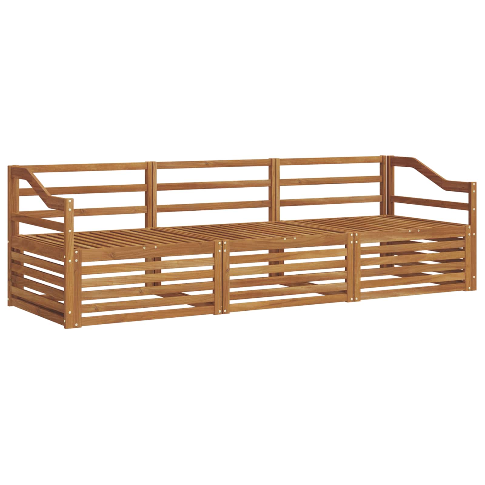 Set vanjskih sofa 3 pcs Prirodna Čvrsto drvo akacije