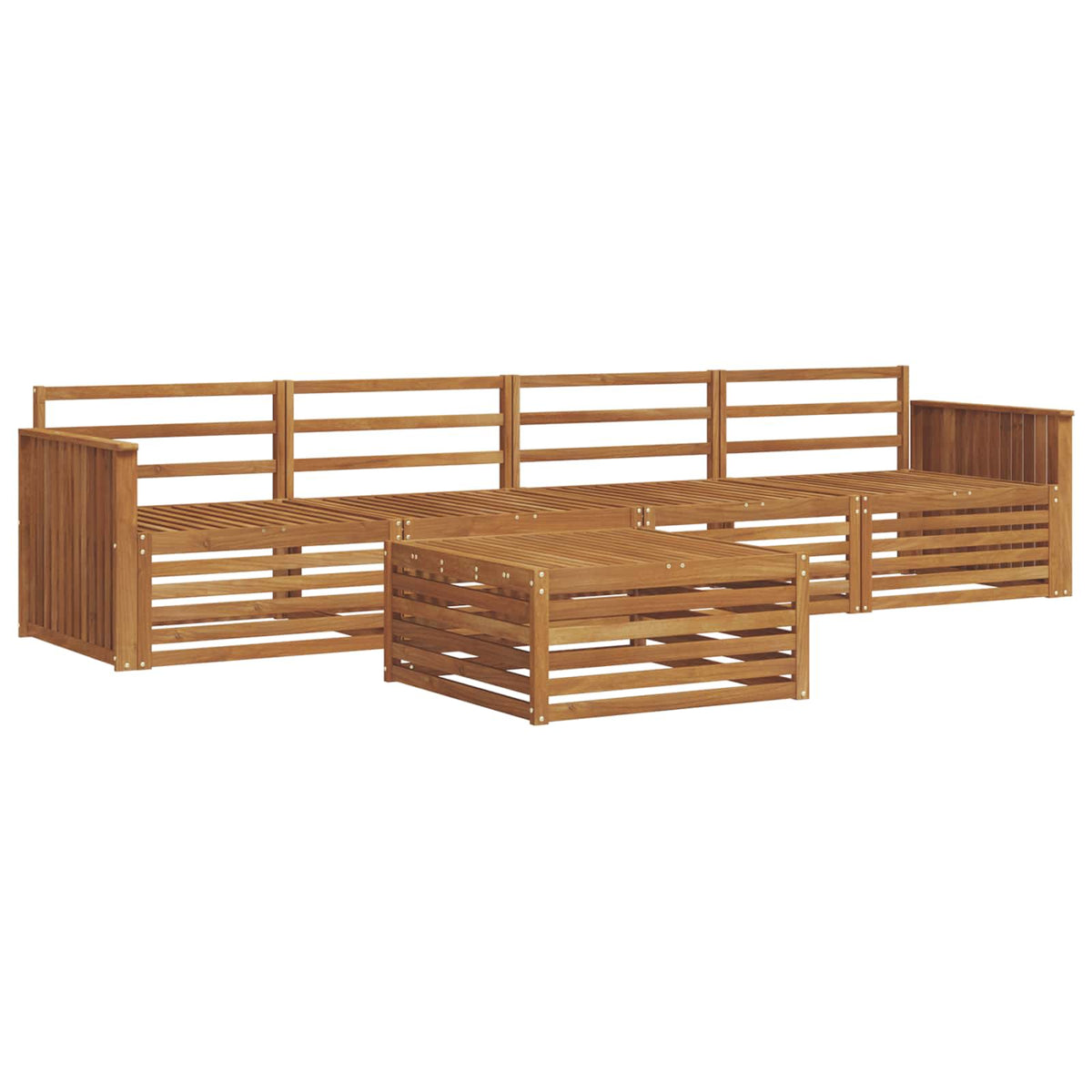 Set vanjskih sofa 5 kom. Prirodna Čvrsto drvo akacije