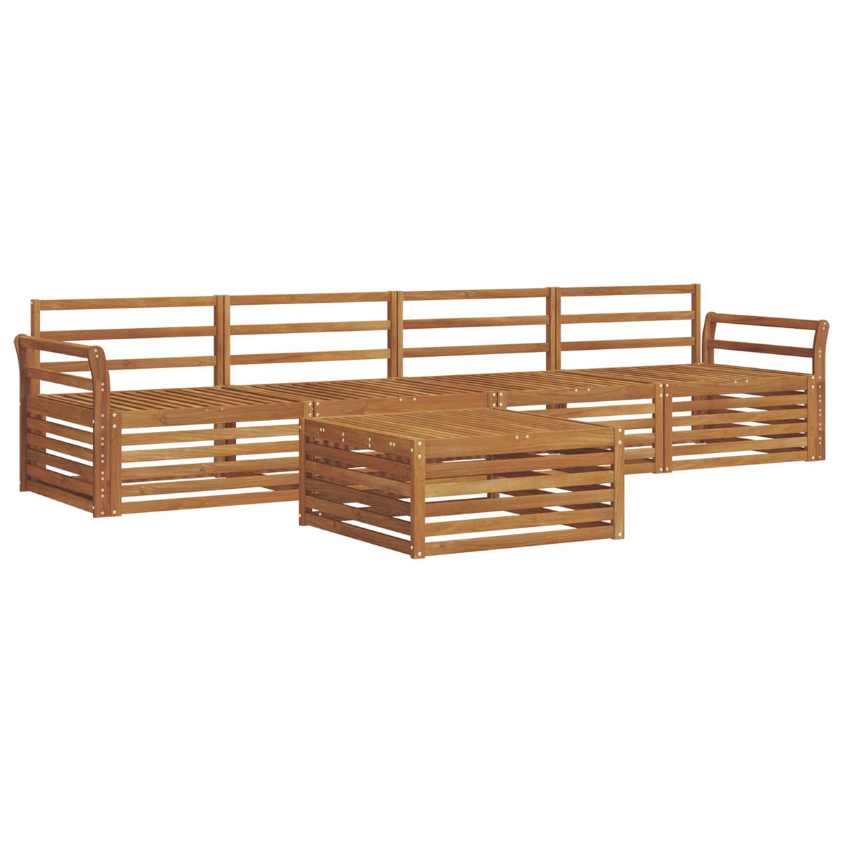 Set vanjskih sofa 5 kom. Prirodna Čvrsto drvo akacije