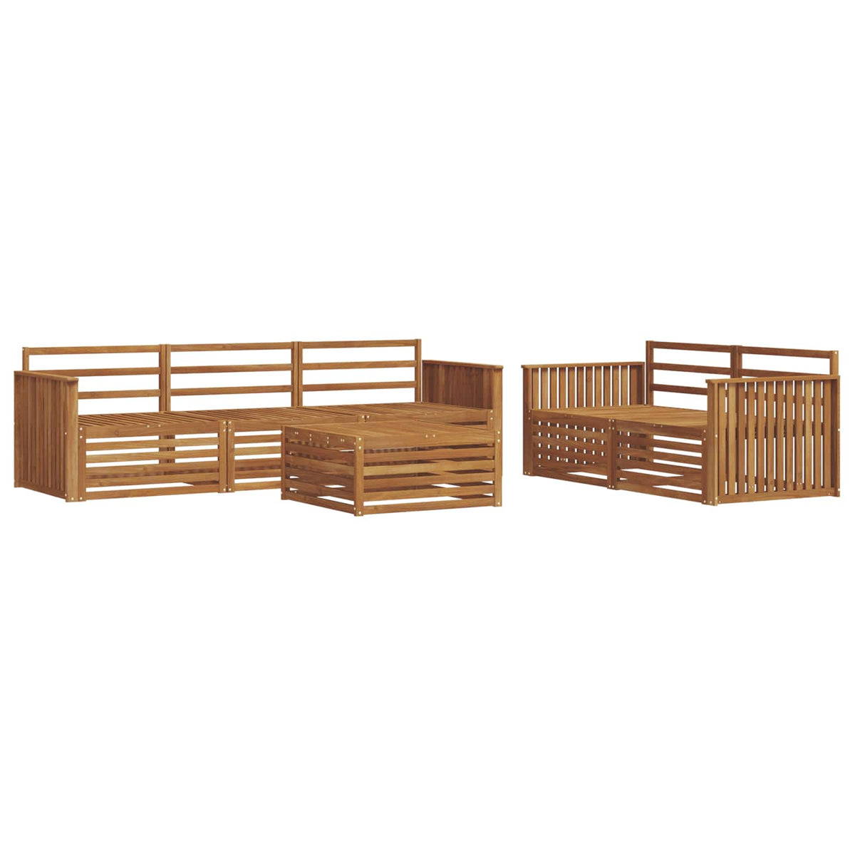 Set vanjskih sofa 6 kom. Prirodna Čvrsto drvo akacije