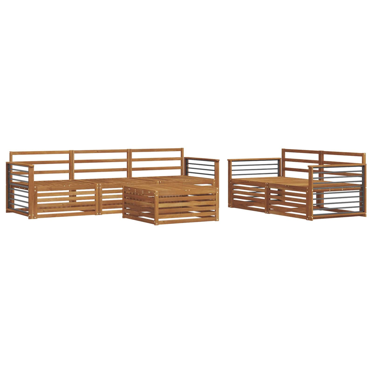 Set vanjskih sofa 6 kom. Prirodna Čvrsto drvo akacije