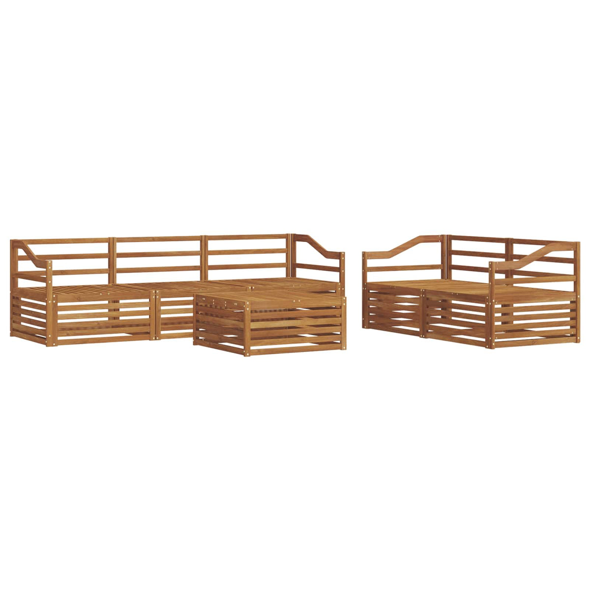 Set vanjskih sofa 6 kom. Prirodna Čvrsto drvo akacije