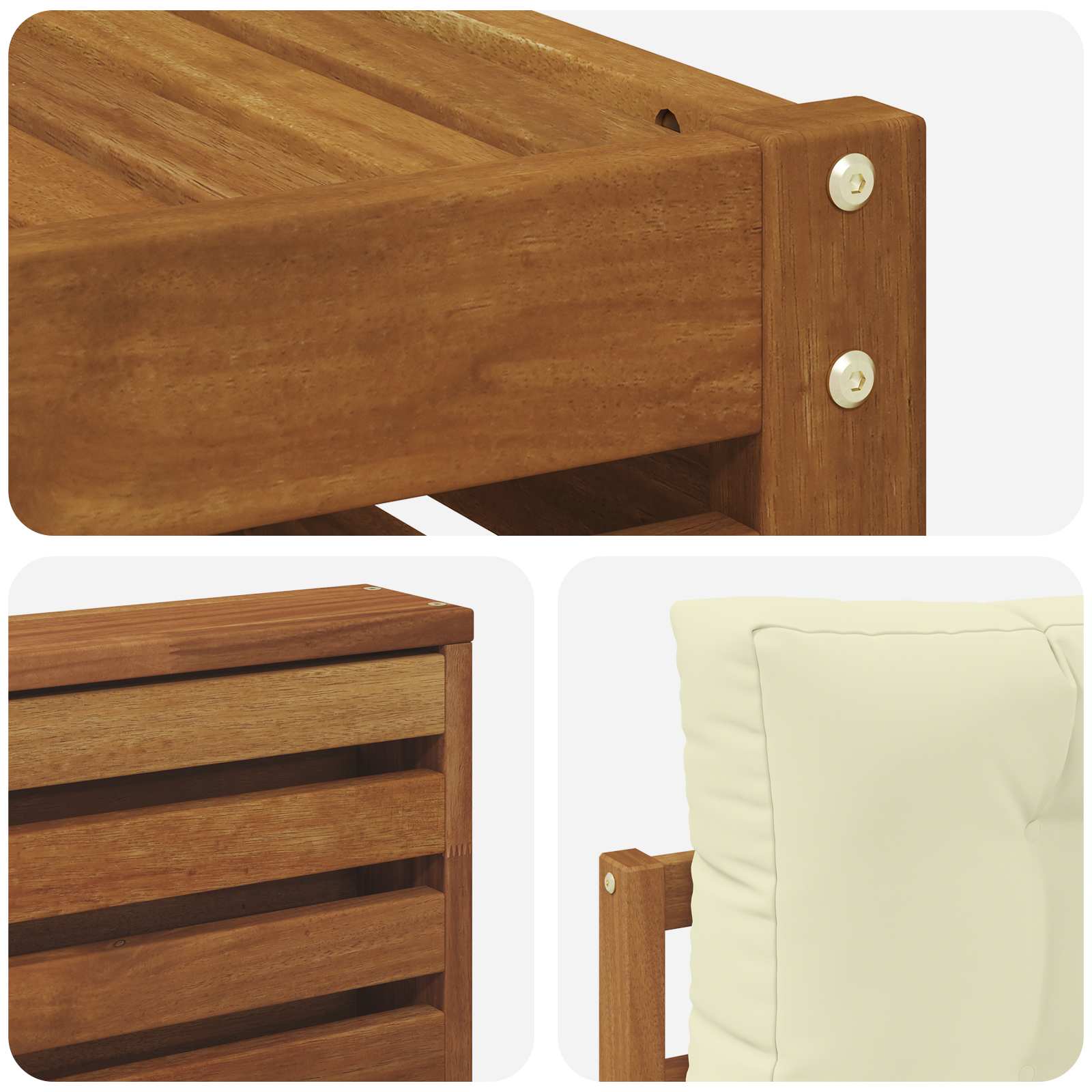 Set vanjskih sofa 7 kom. Prirodna i krem