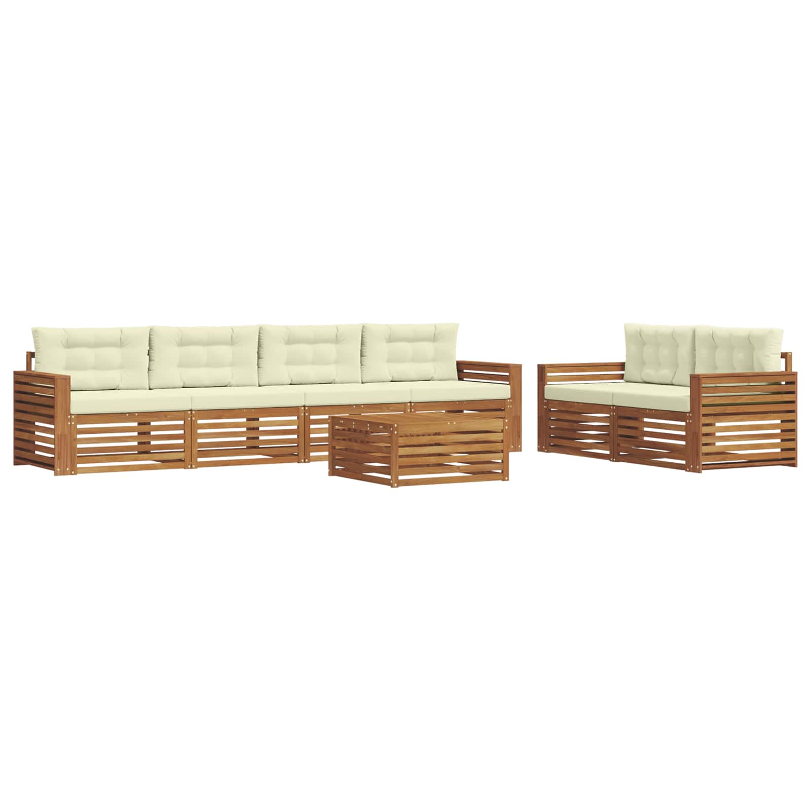 Set vanjskih sofa 7 kom. Prirodna i krem
