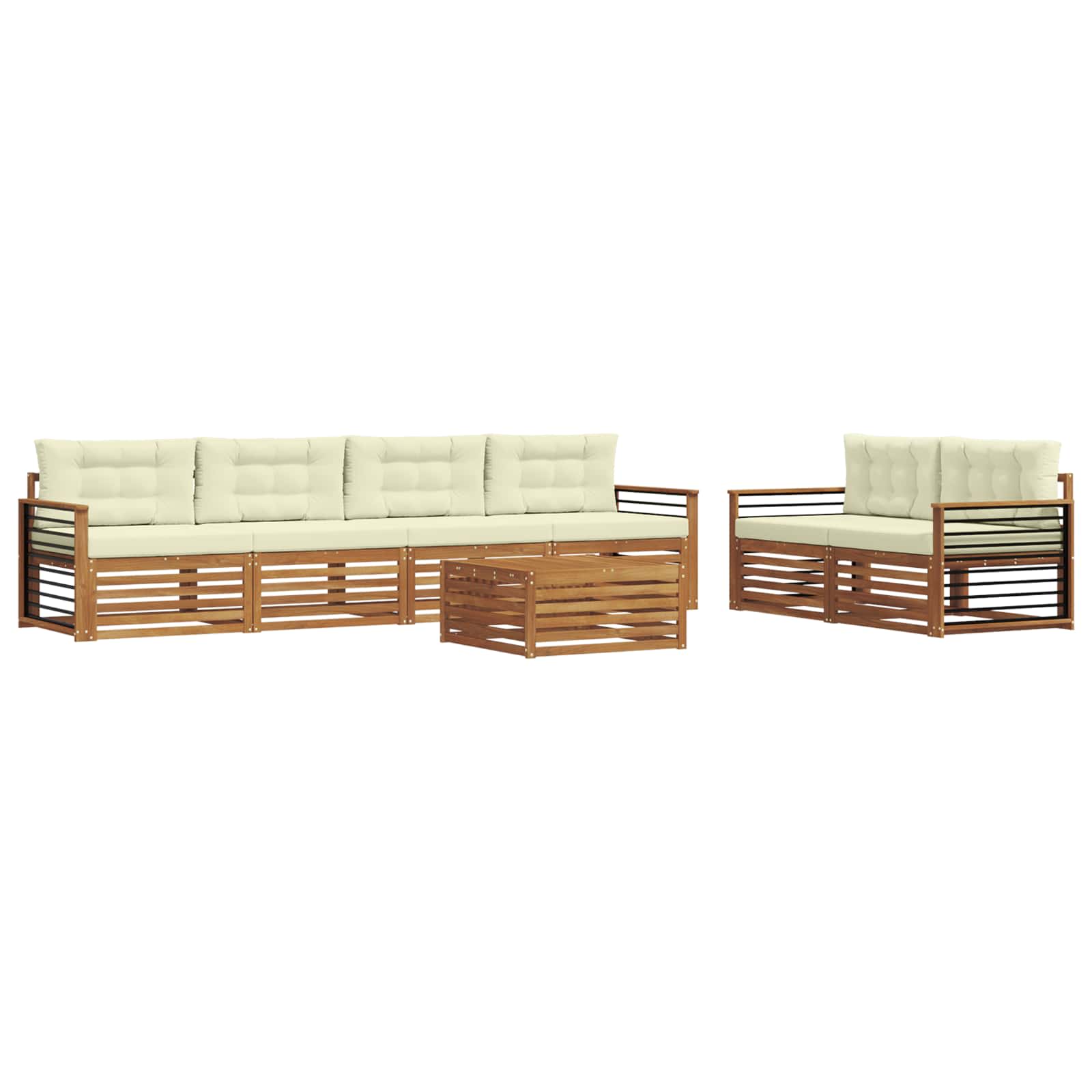 Set vanjskih sofa 7 kom. Prirodna i krem
