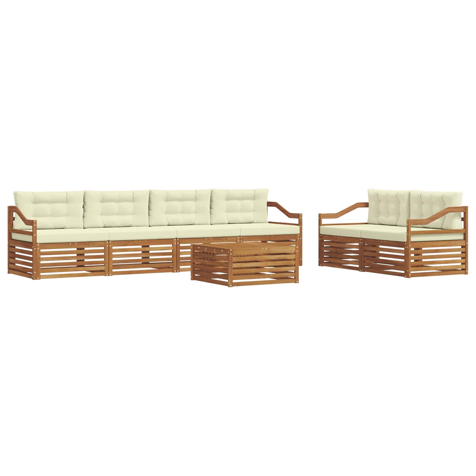 Set vanjskih sofa 7 kom. Prirodna i krem
