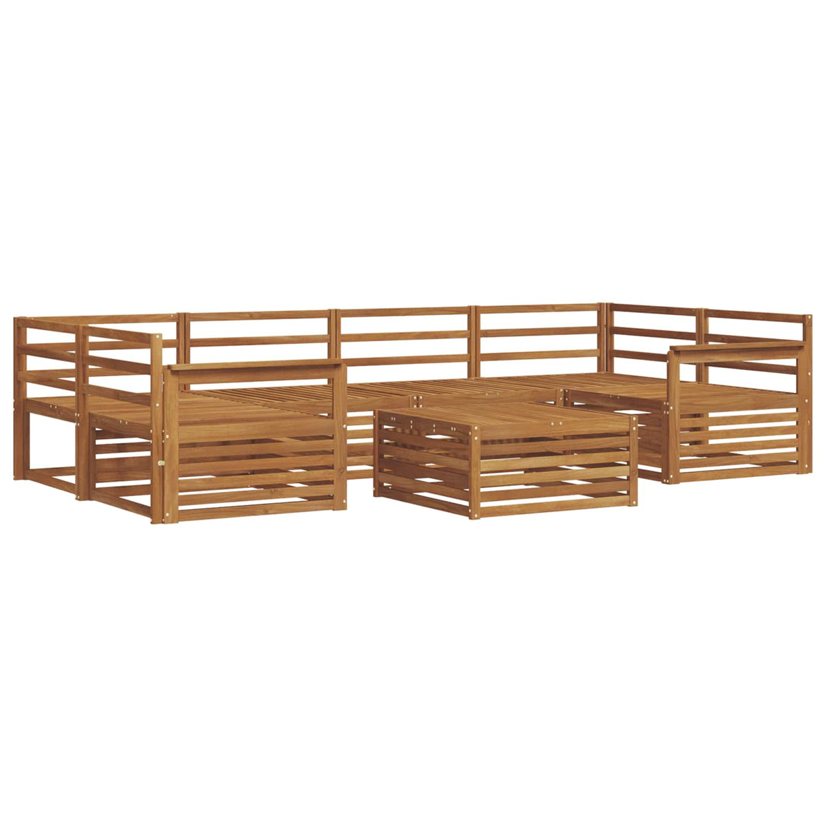 Set vanjskih sofa 7 kom. Prirodna Čvrsto drvo akacije