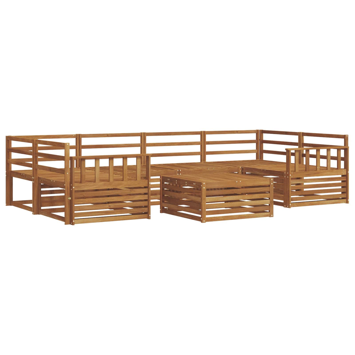 Set vanjskih sofa 7 kom. Prirodna Čvrsto drvo akacije