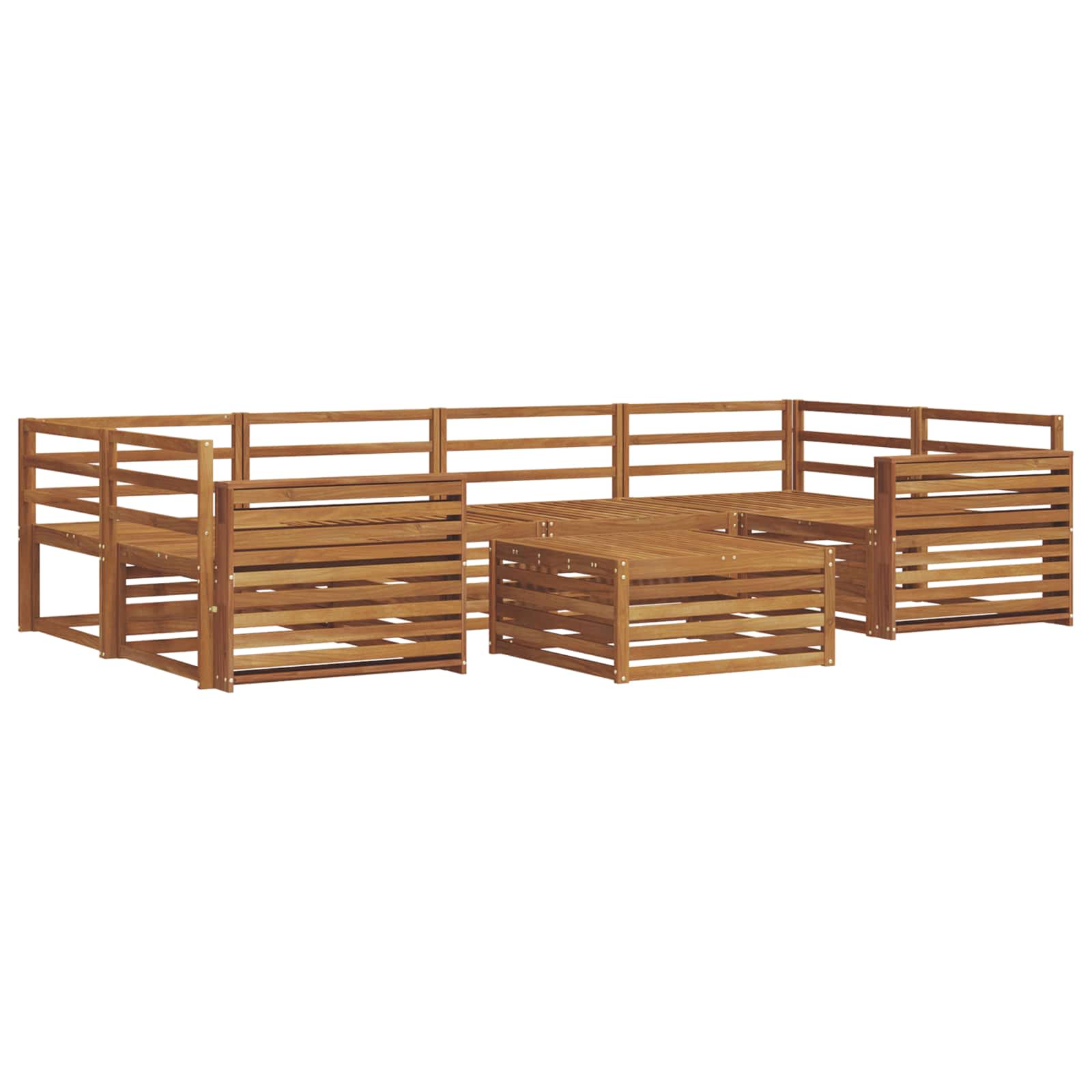 Set vanjskih sofa 7 kom. Prirodna Čvrsto drvo akacije