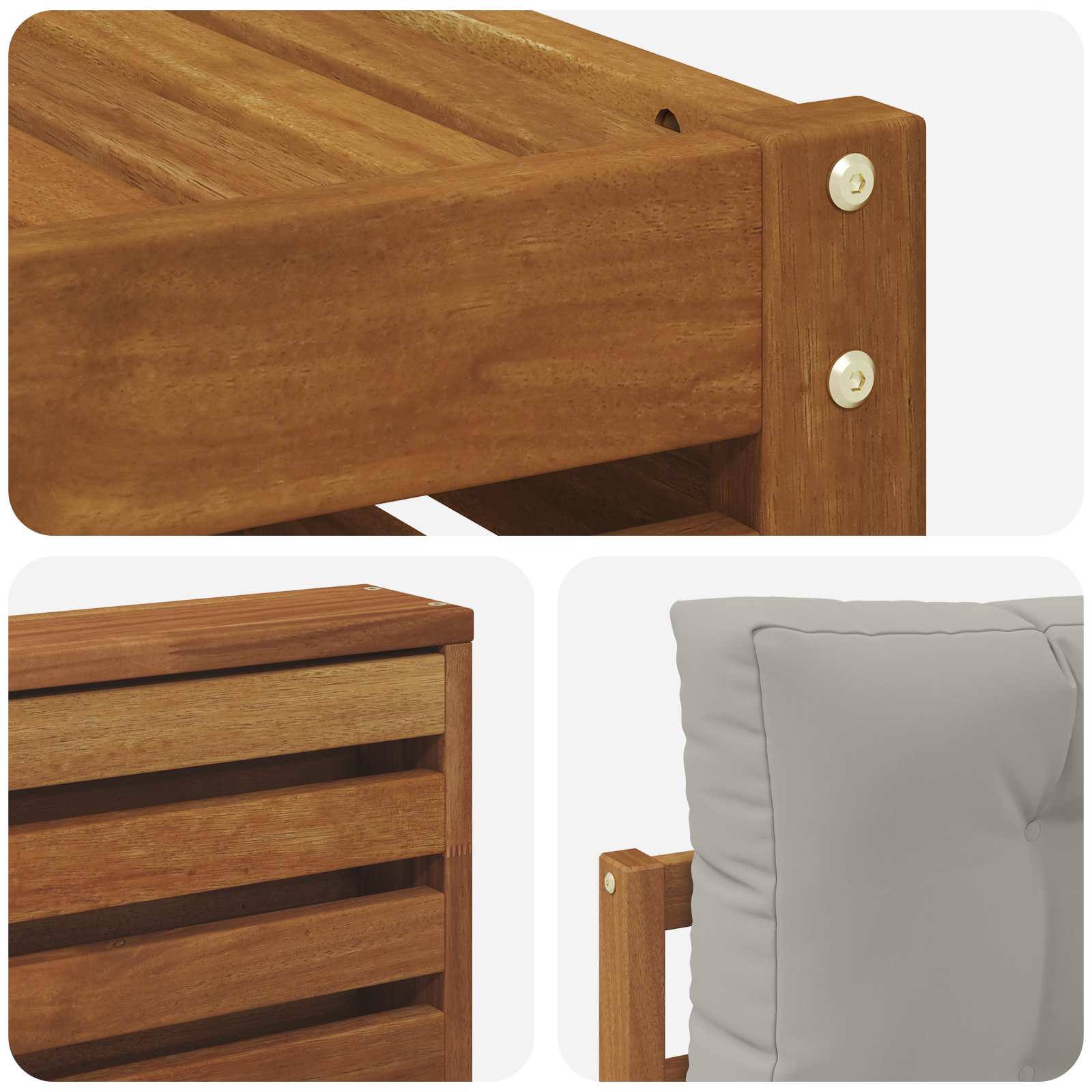 Set vanjskih sofa 7 kom. Prirodna i svijetlo siva