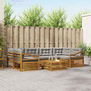 Set vanjskih sofa 7 kom. Prirodna i svijetlo siva