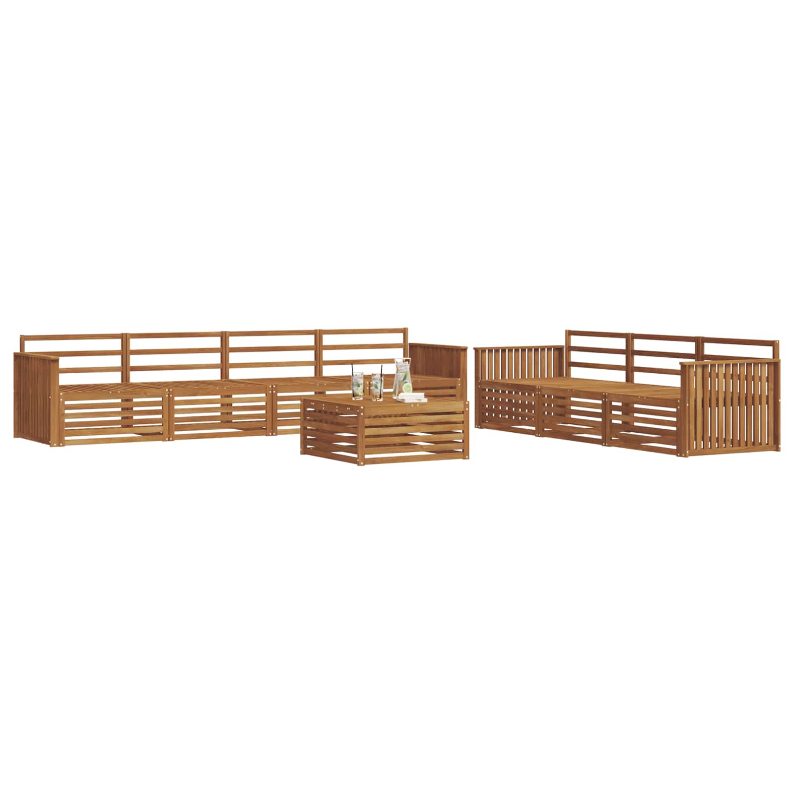 Set vanjskih sofa 8 kom. Prirodna Čvrsto drvo akacije