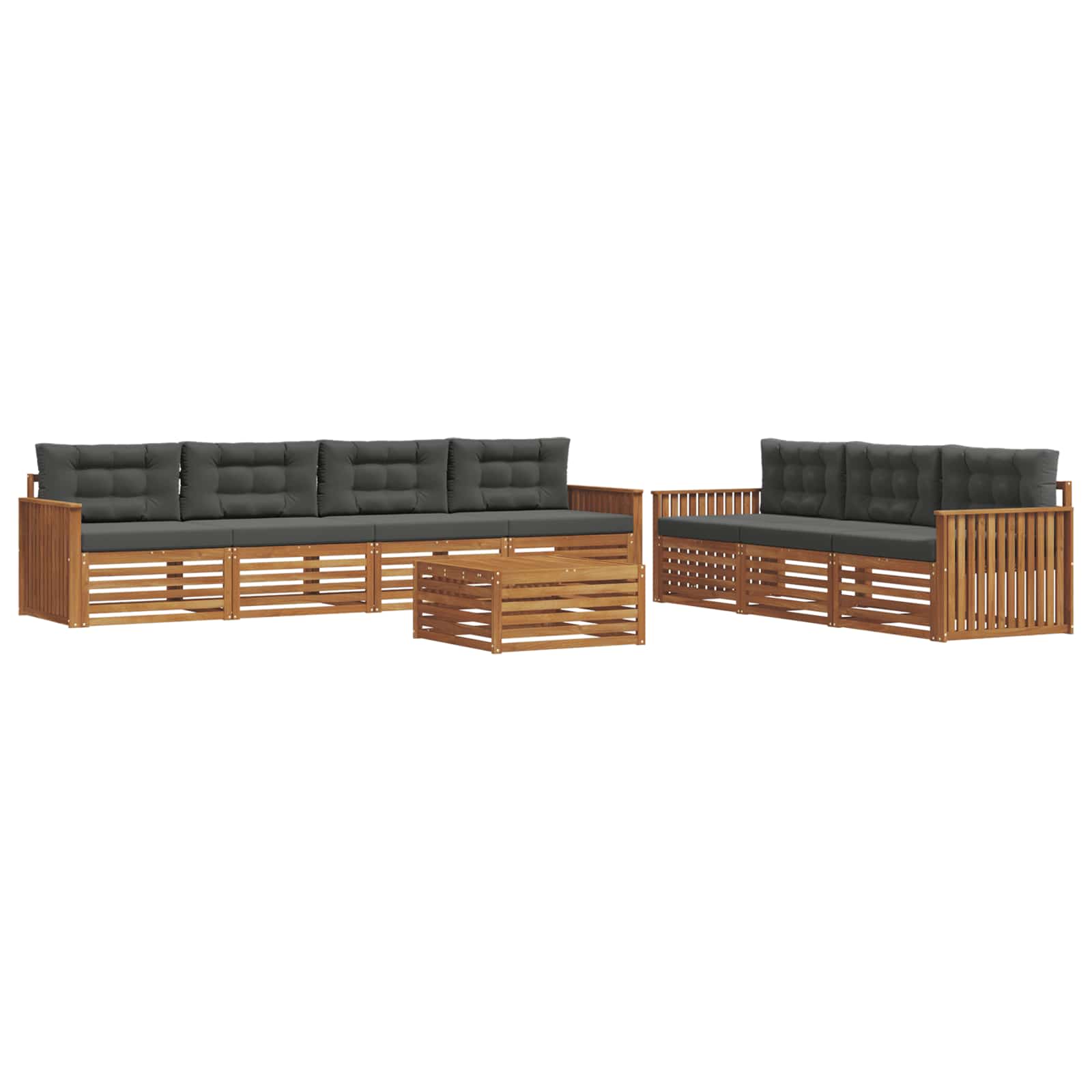 Set vanjskih sofa 8 kom. Prirodna i antracit