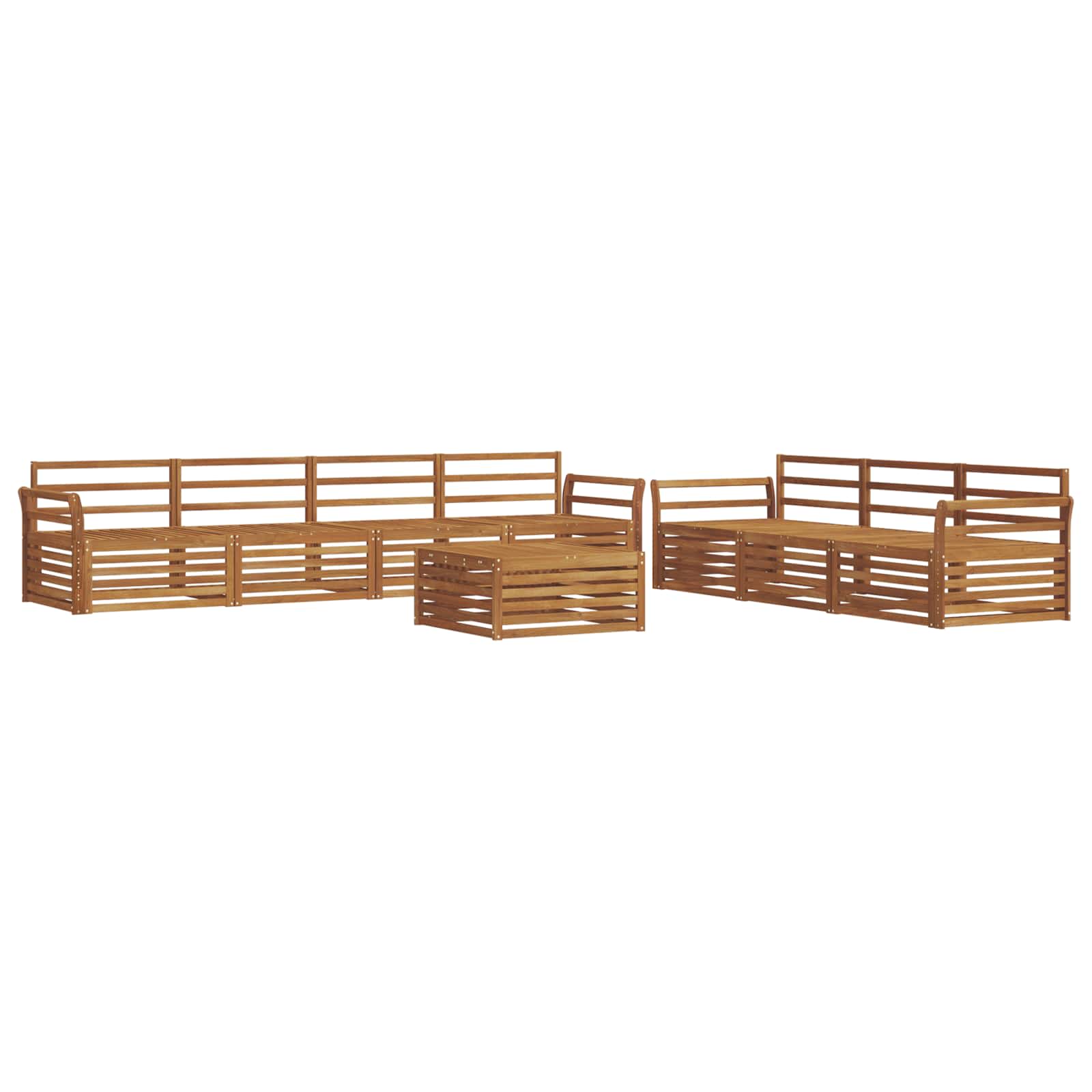 Set vanjskih sofa 8 kom. Prirodna Čvrsto drvo akacije