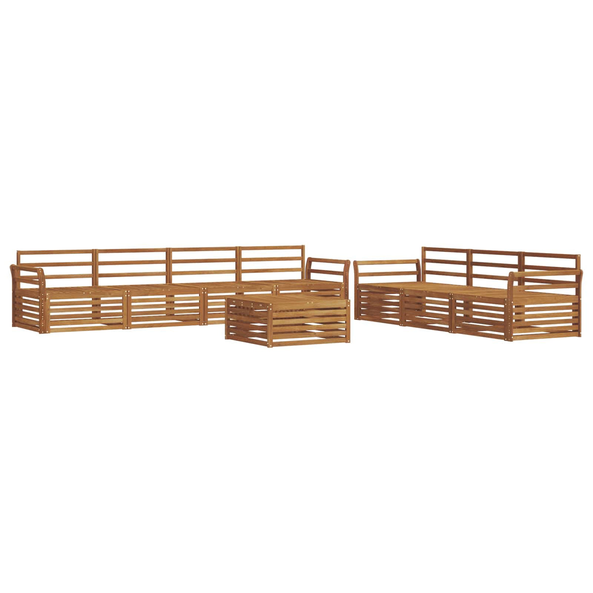 Set vanjskih sofa 8 kom. Prirodna Čvrsto drvo akacije