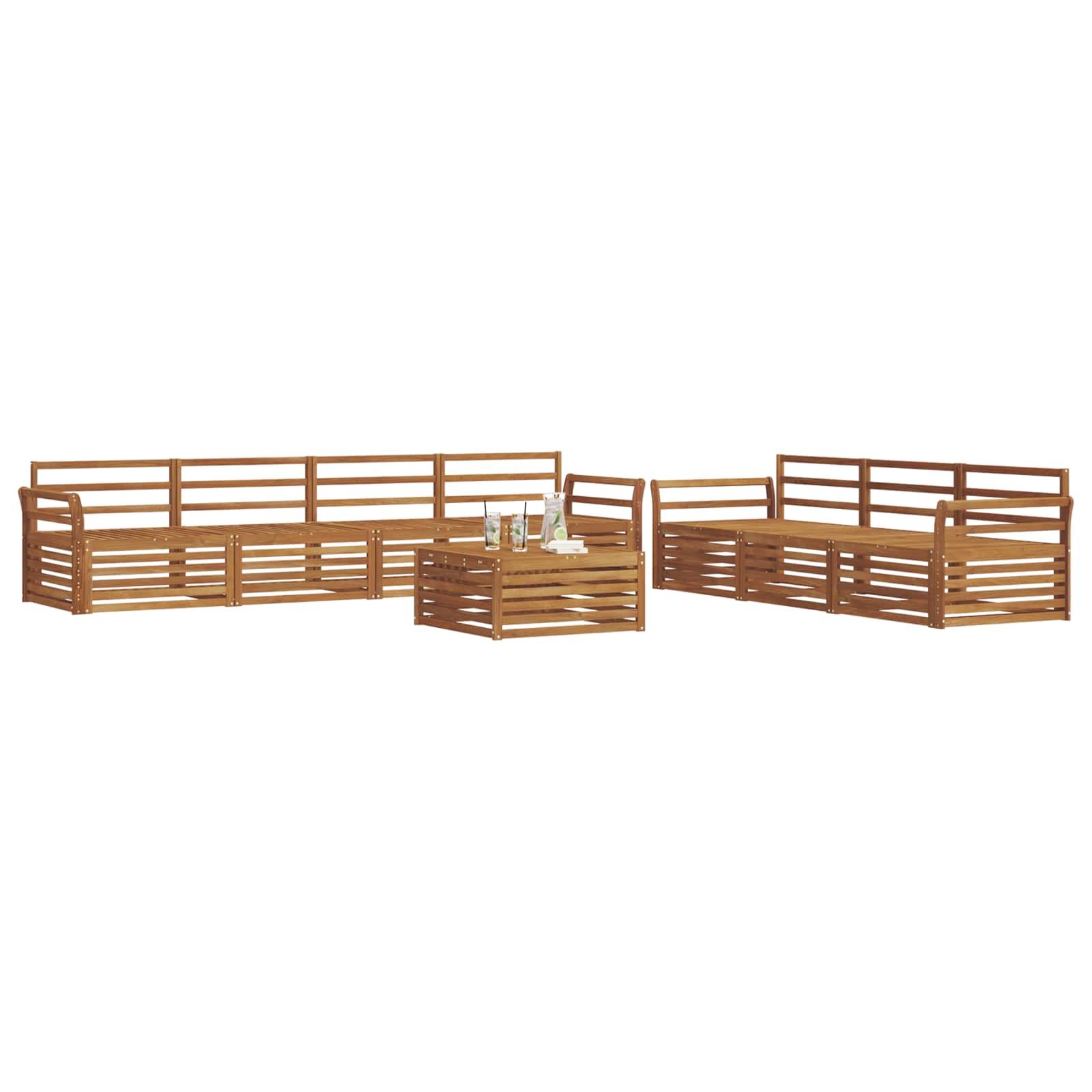 Set vanjskih sofa 8 kom. Prirodna Čvrsto drvo akacije