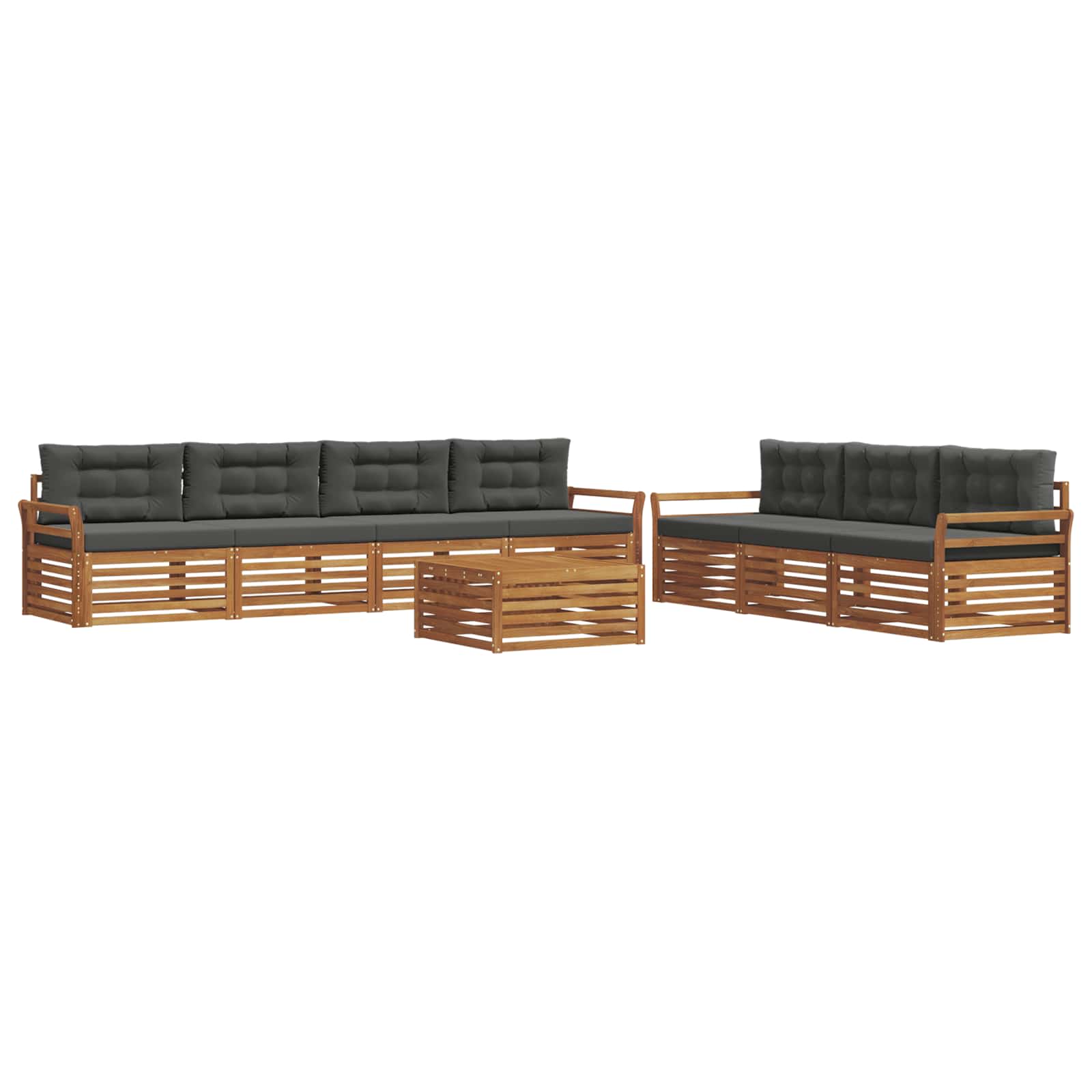 Set vanjskih sofa 8 kom. Prirodna i antracit